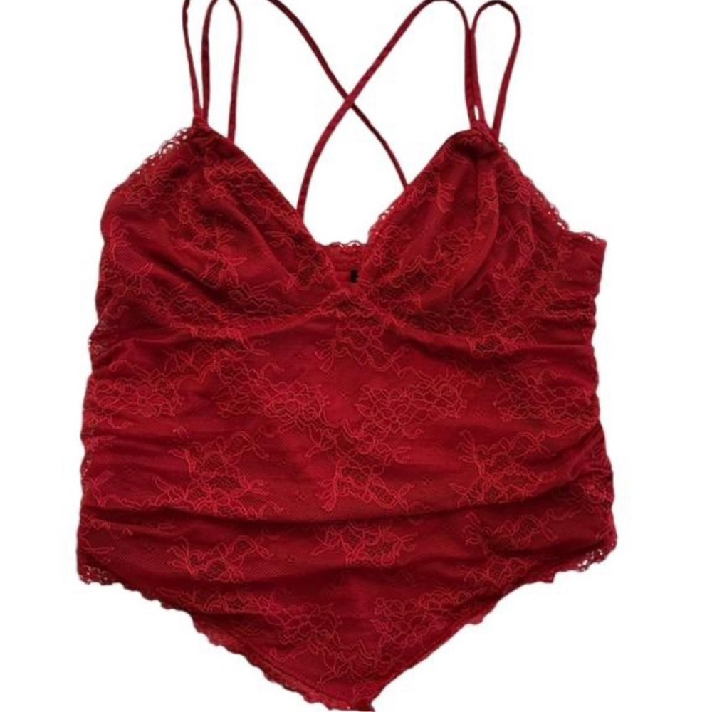 Garage Red Lace Camisole Top